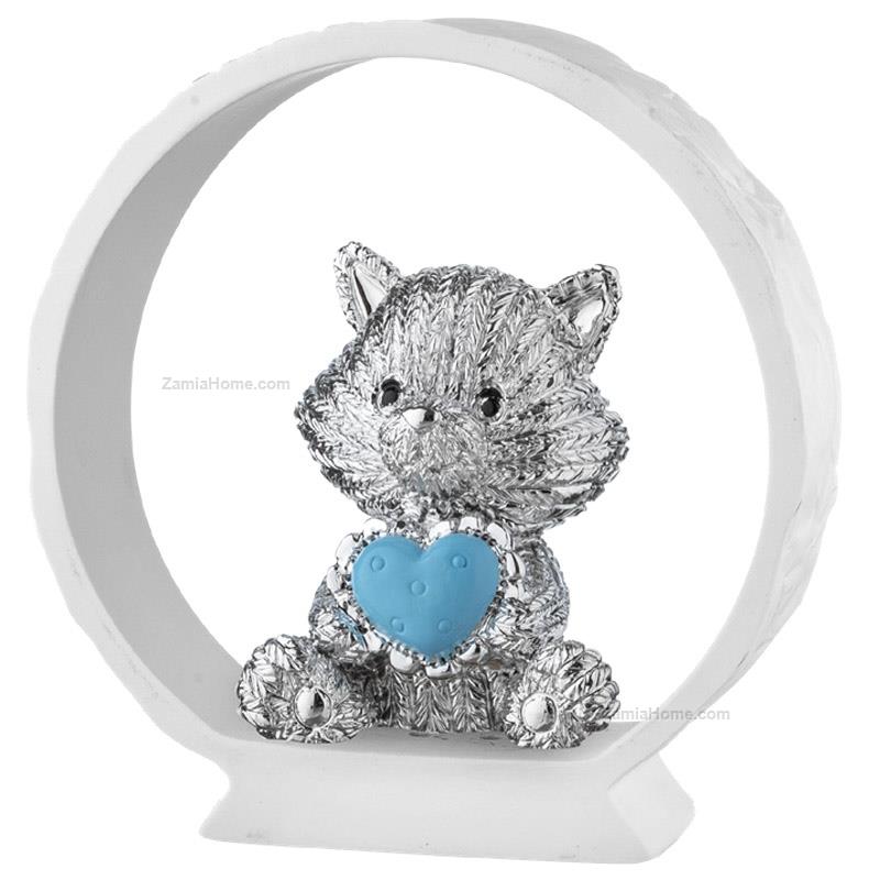 Kitten on white base