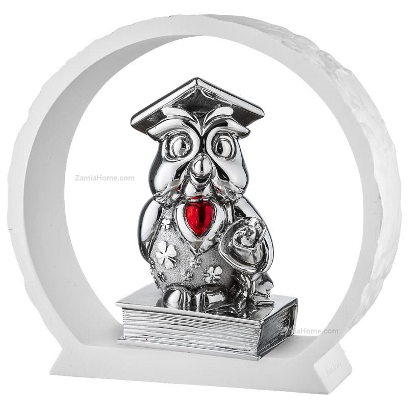 Graduation owl on white base