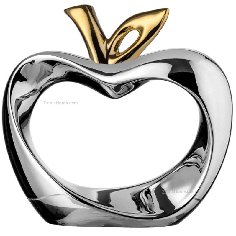Silver stylized apple