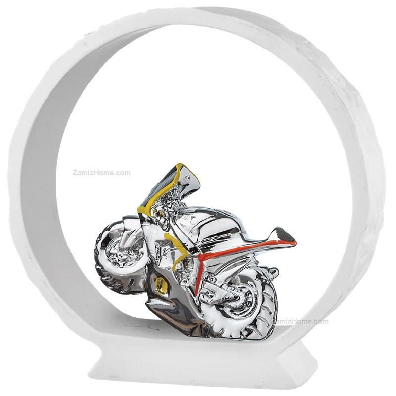 Motorcycle on white base