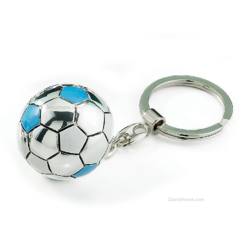 Portachiavi pallone da calcio moda argenti diam cm 4 napoli portachiavi  st187/mn resine argentate portachiavi