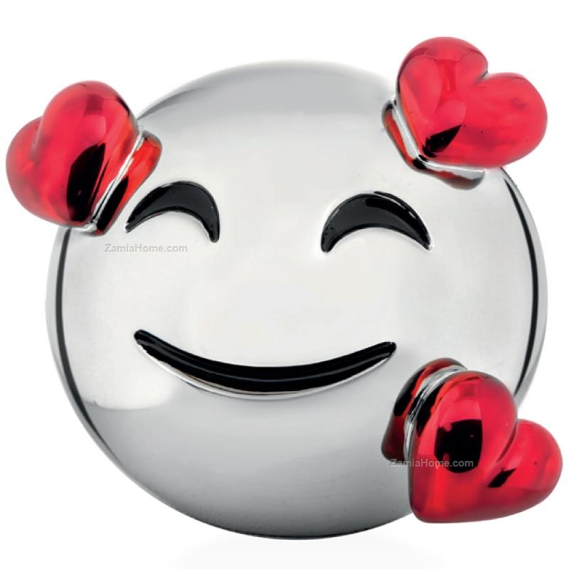 Salvadanaio emoji smile con cuori