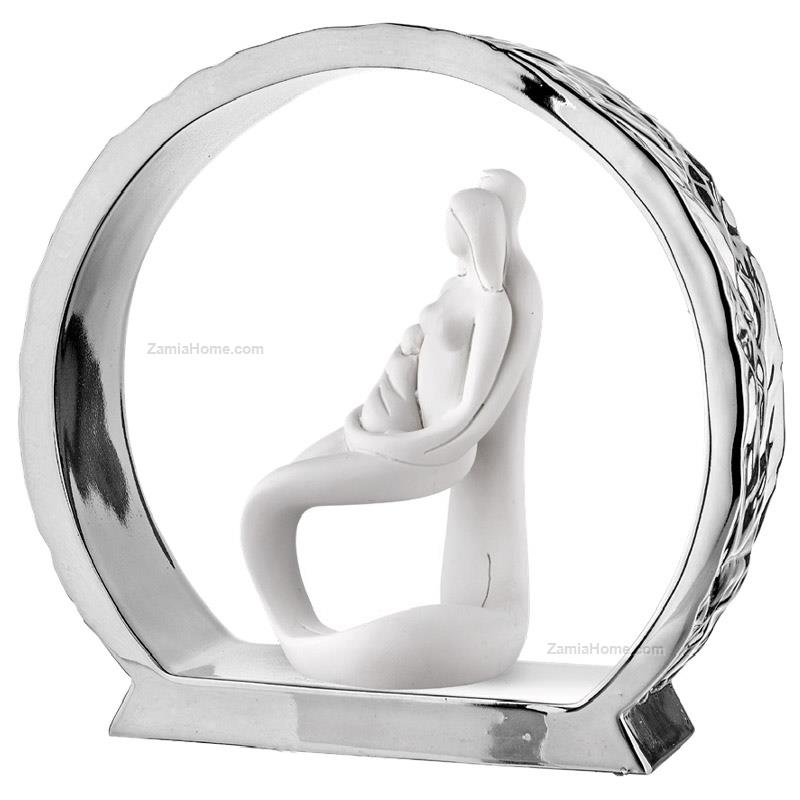 Family sculpture silver base