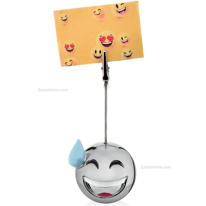 Emoji place card smile with sweat
