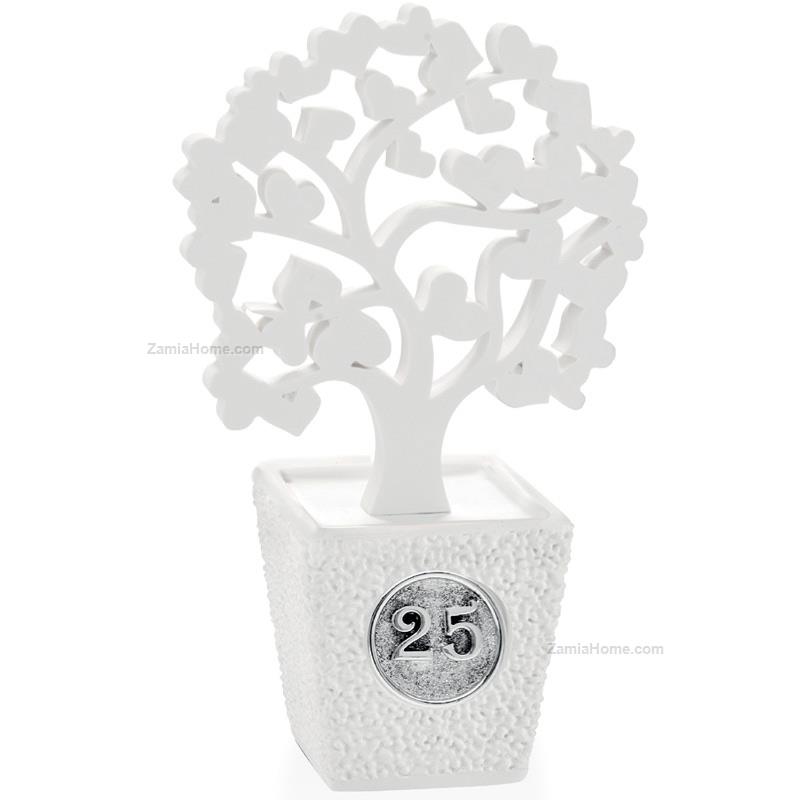 Small silver wedding vase with tree