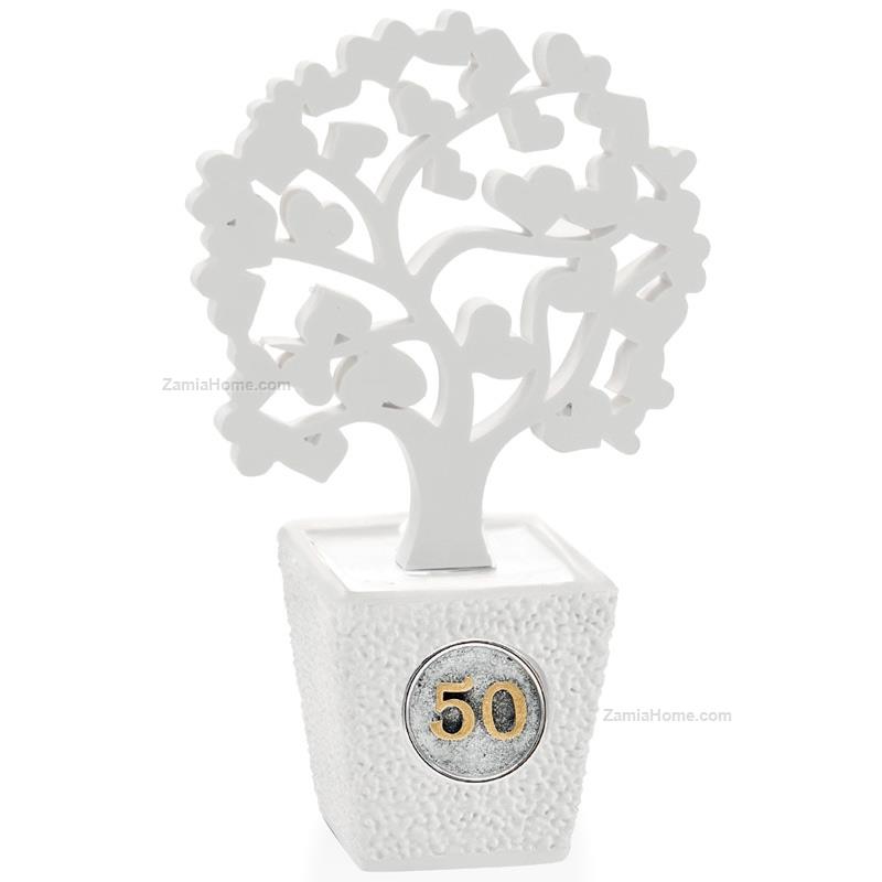 Vasetto 50 con albero bianco cuori
