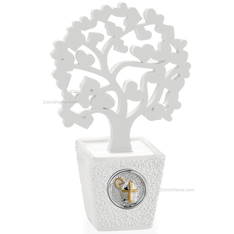 Small silver wedding vase with tree