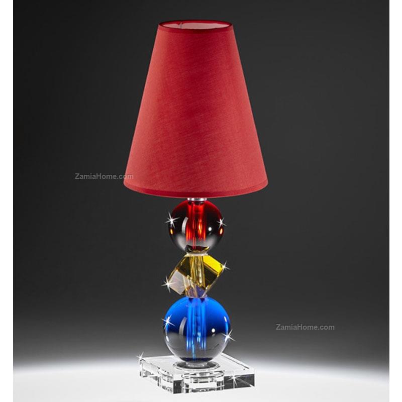 Colored crystal lamp