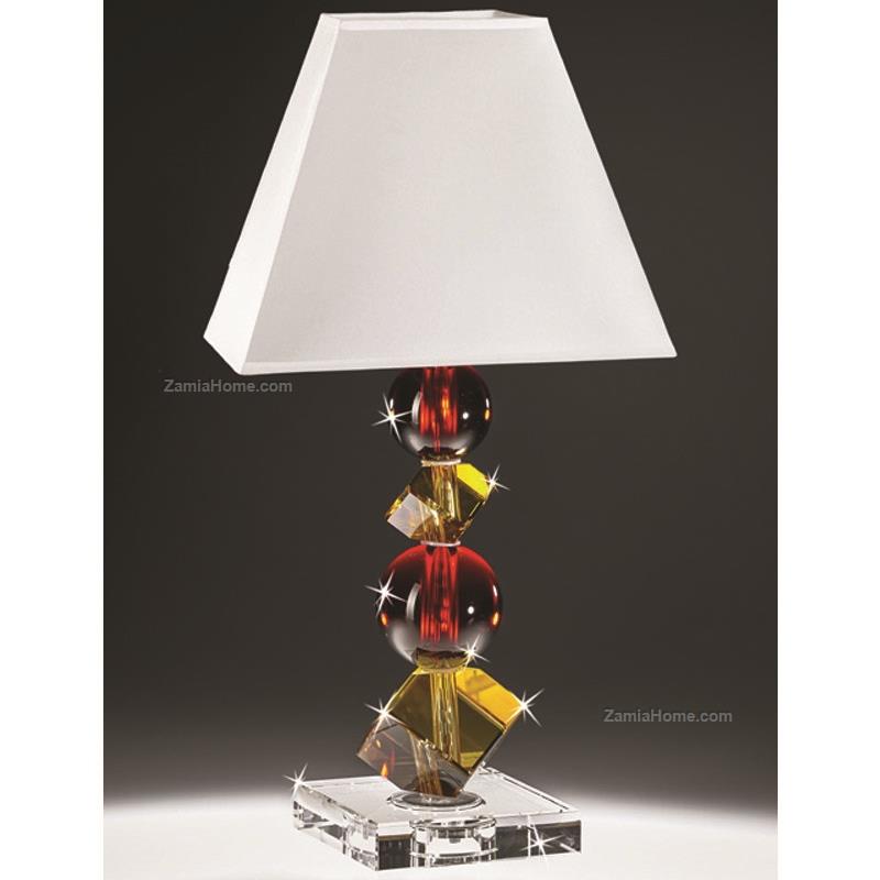 Colored crystal lamp