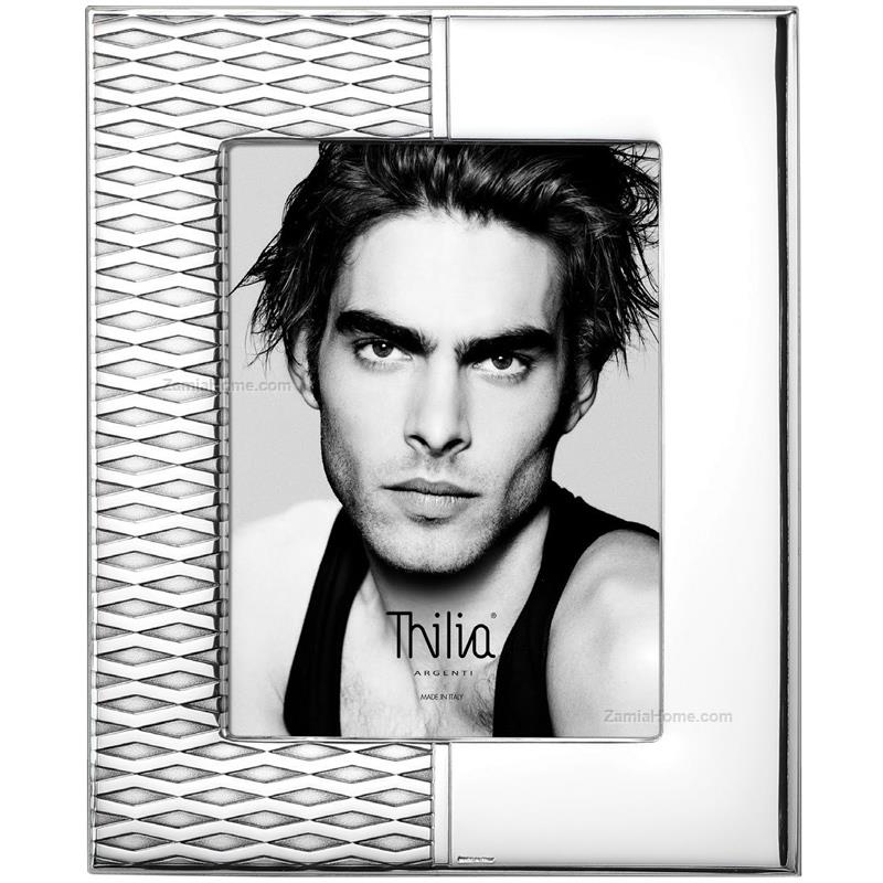 Portafoto Zig Zag Thilia Argenti Cm 18x24 Brunito Portafoto Cm453202 Cornici Generiche