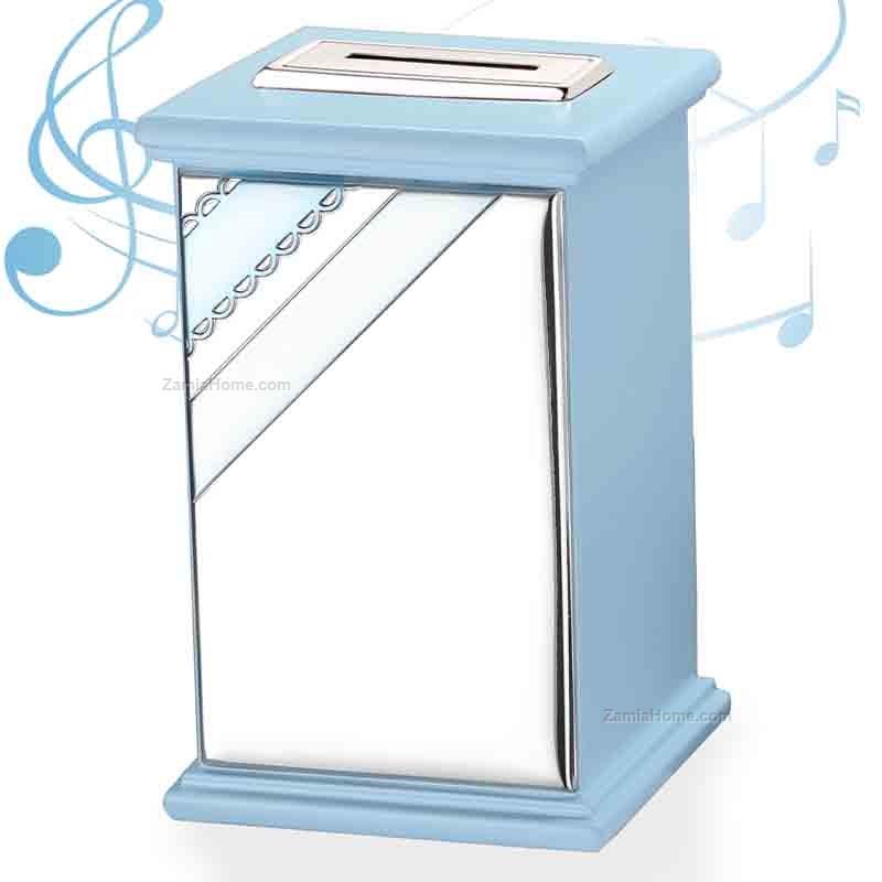 Money bank with musical box