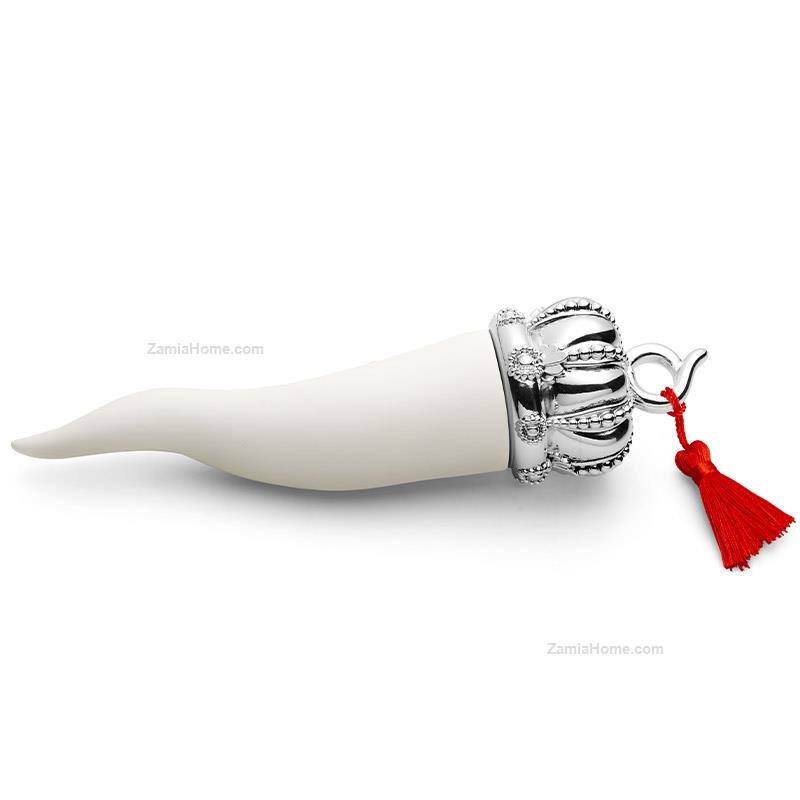 White lucky horn with crown