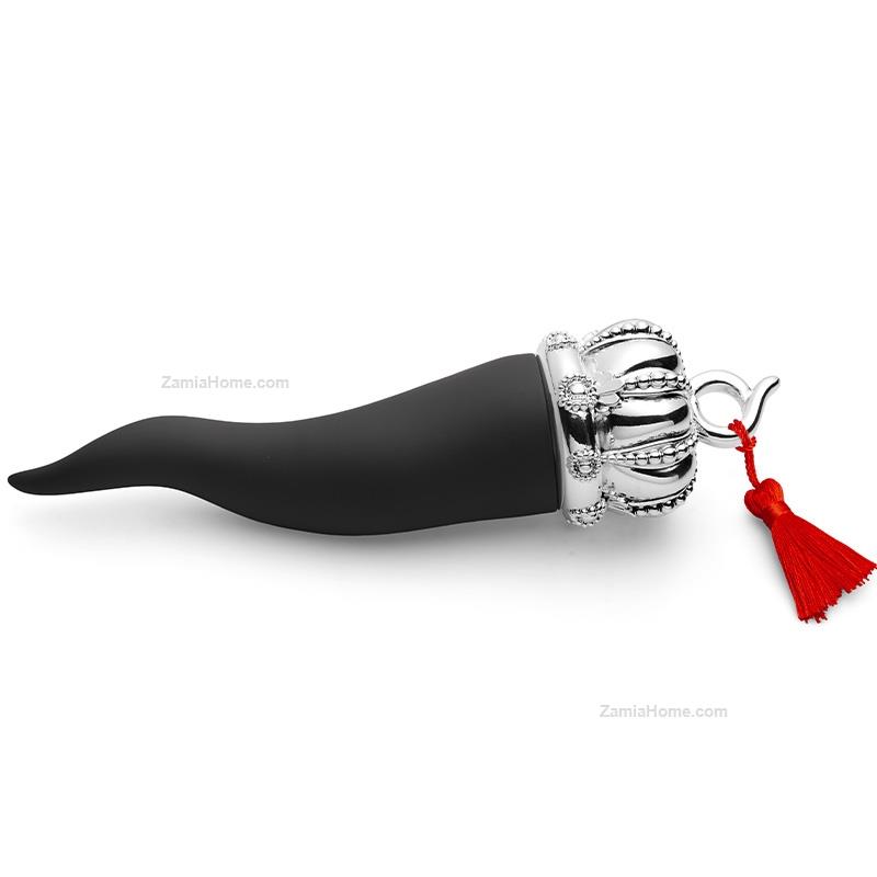 Black lucky horn with crown