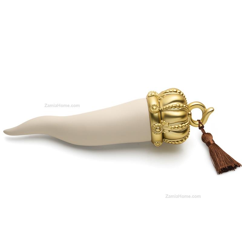 Dove grey lucky horn with crown