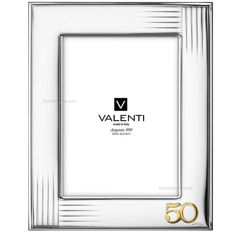 Cornice anniversario valenti & co. cm 13x18 50° cornice argento vl52137/4l  cornici anniversario matrimonio ricorrenze