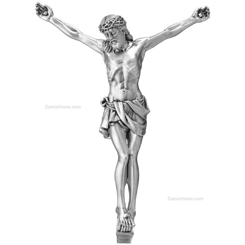 Silver satin crucifix