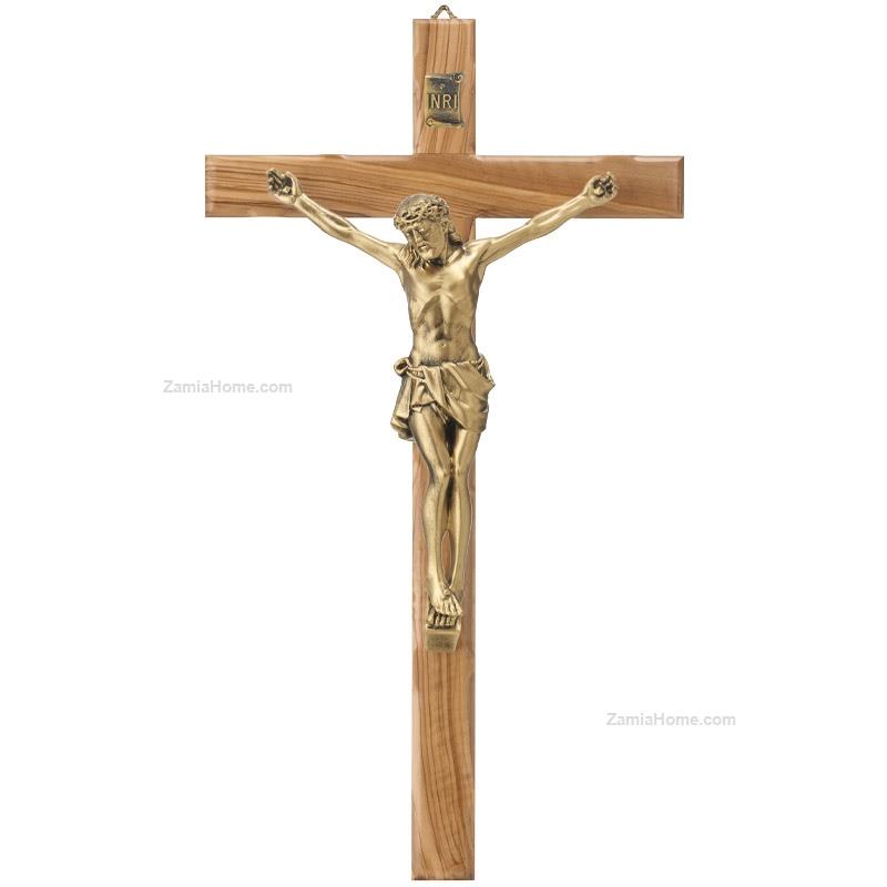 Gold satin crucifix