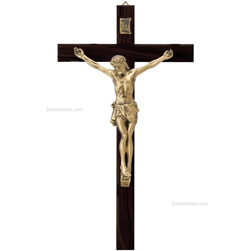Gold satin crucifix