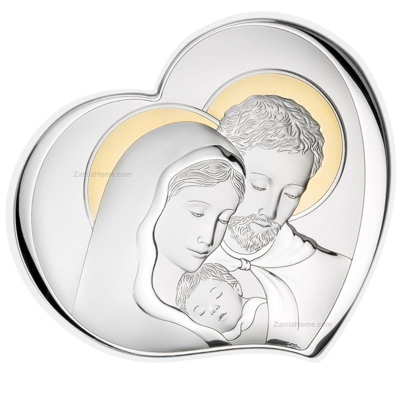 Cuore sacra famiglia valenti & co. cm 145x125 oro pannello sacro a  vl81252/3loro icone sacre