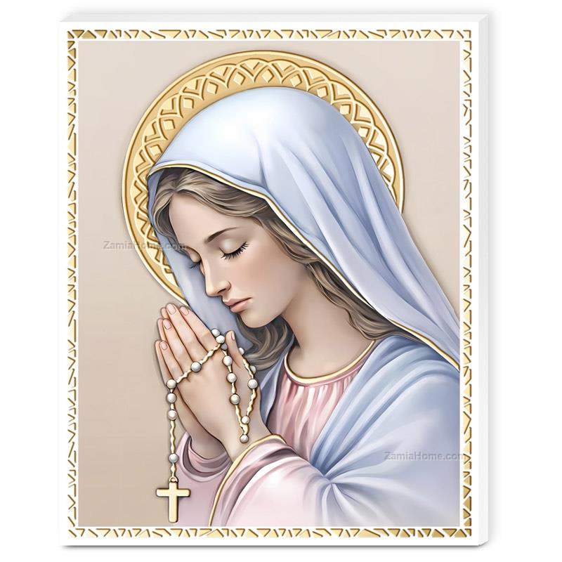 Icon holy virgin with rosary