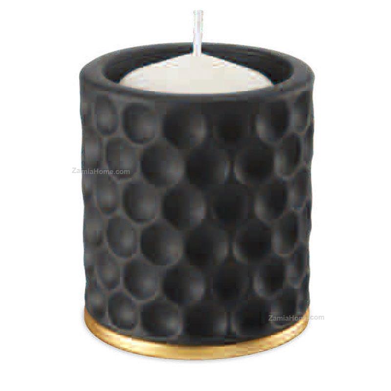 Candleholder with golden base