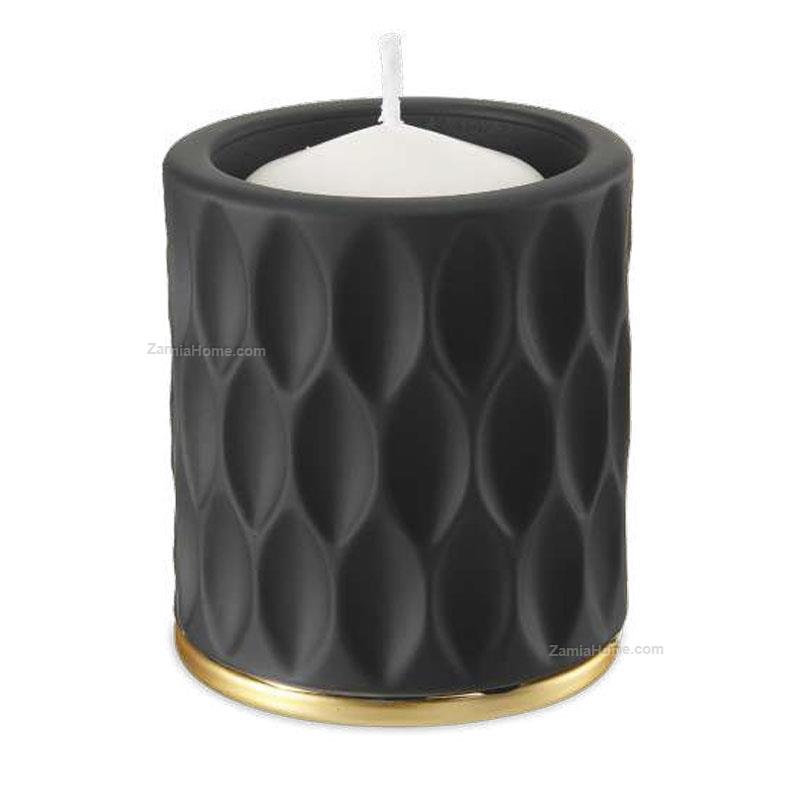 Candleholder with golden base