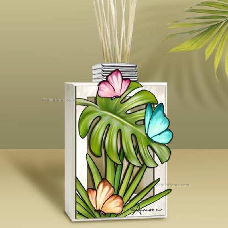Vase Perfumer Tropical Love Valenti Co Cm 95x165 Decorated Wood Vase 
