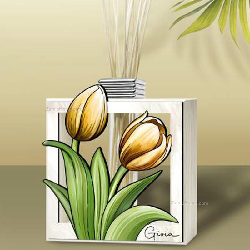 Vasetto Profumatore Tulipani Gialli Valenti Co Cm 14x165 Vasetto 