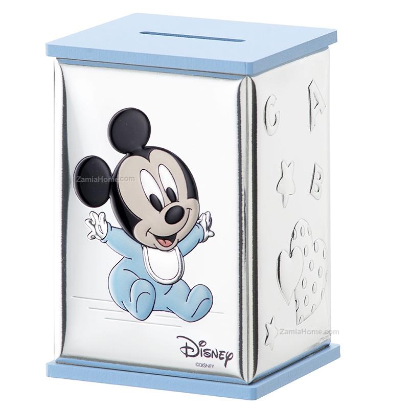 Salvadanaio baby mickey valenti disney cm 8x8 h 115 celeste salvadanaio  vld545/c prima infanzia