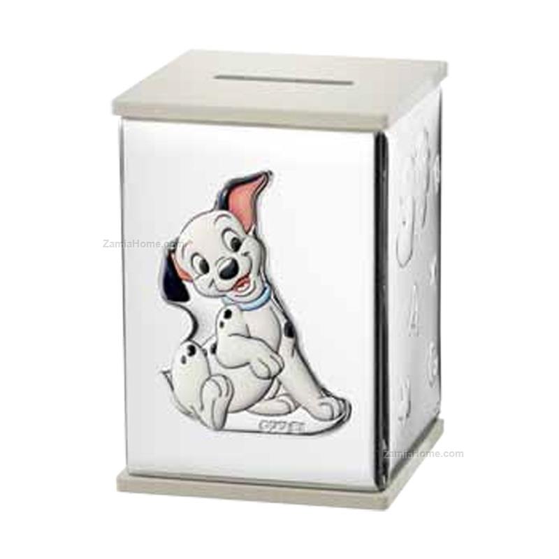 Salvadanaio carica dei 101 valenti disney cm 8x8 h 15 bianco salvadanio  legno vld722/bi prima infanzia