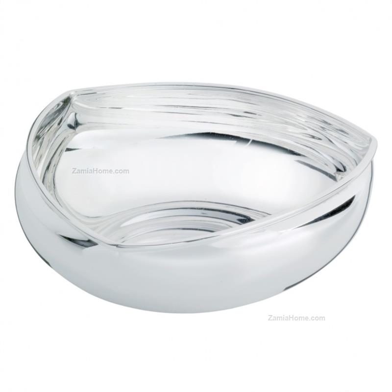 Triangular silver bowl