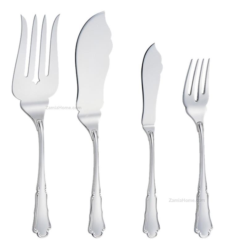 Fish cutlery set baroque style
